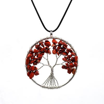 China BOHEMIA Tree of Life Necklace, Handmade Intertwine Redstone Tree Necklace for sale