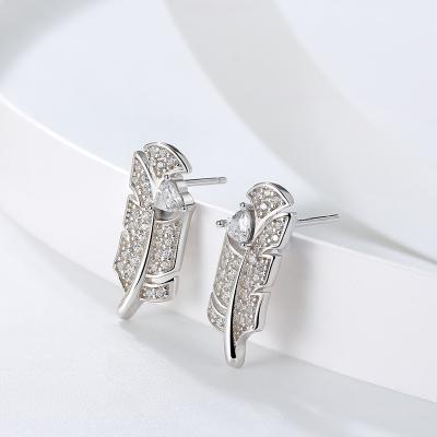 China 925 Sterling Silver Feather Series Simple Fashionable Original Female Creative Accessories for sale