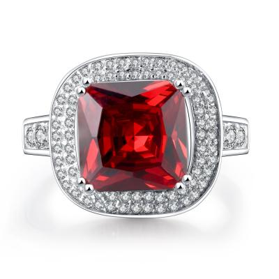 China Low Cost Silver Ring High End Cubic Zircon Gemstone Engagement Rings for sale