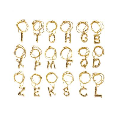 China Gold Plated Hiphop Chunky Custom A-Z Alphabet Letter Pendant Initial Necklace for sale