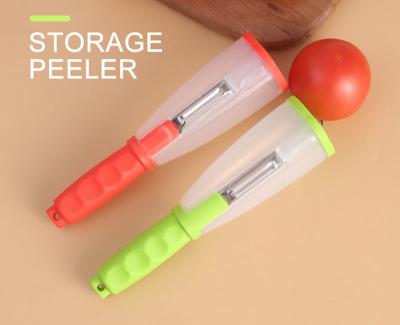 China Sustainable Multifunctional Storage Stainless Steel Peeler With A Container For Fruits And Vegetables for sale