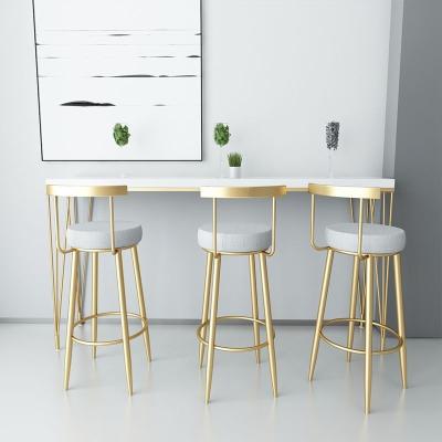 China Easy Clean Luxury Modern Metal Gold American Style High Bar Chairs For Counter Bar Stool With Gold Leg For Kitchen for sale