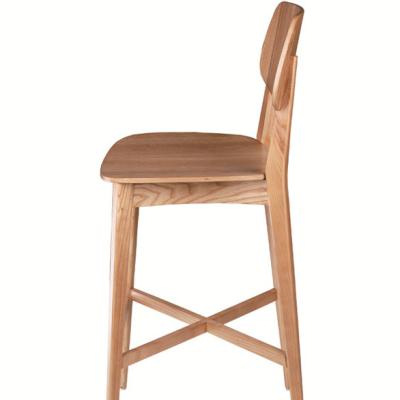 China Custom Made Shape And Color High-Leg High-Leg Wooden Bar Stools Easy Clean Wholesale Wooden Bar Chairs Kitchen With Backrest for sale