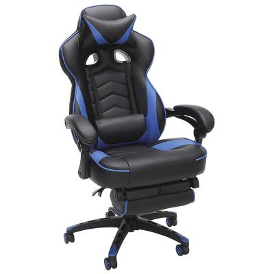 China Wholesale High Quality Contrasting Leather Stitching Adjustable Angle Computer Chair Gaming Rotating Chair With Footrest for sale