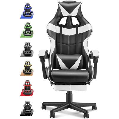 China Good Quality Customized Various Color Optional Branded High End Racing Spinning Gaming Chair With Footrest for sale