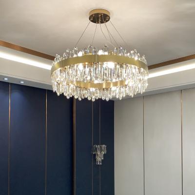 China Post Modern Decorative Indoor Lighting Luxury K9 Crystal Chandelier Lighting Gold Chandeliers Pendant Lights For Home for sale