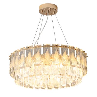 China Contemporary High Quality Stainless Steel Leaded Crystal Ceiling Pendant Lamp Modern Dining Room Chandelier Light for sale