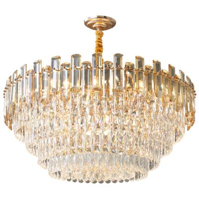 China Modern Luxury Home Decor Hanging Dining Room Chandelier Lighting Solar Metal Crystal Ceiling Lamp for sale