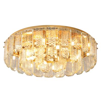 China Luxury Chandelier Crystal Pendant Lamp Light Surface Mounted Staircase Drop Ceiling Lamp for Living Room for sale