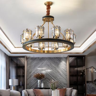 China Contemporary European Style Chandeliers Glass Gold Ceiling And Pendant Lights Led Crystal Pendant Light for sale