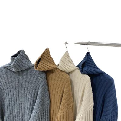 China 2021 Anti-wrinkle man's crewneck pullover high quality solid color high-necked sweater for sale