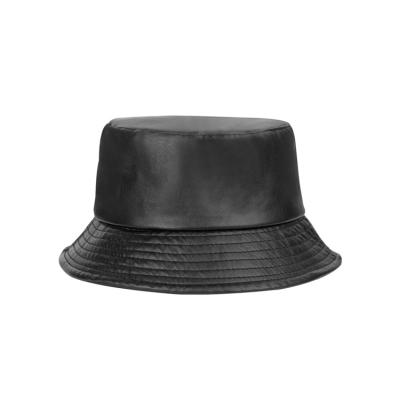 China 2021 Custom Image Embroidery Logo Private Label PU Leather Bucket Hats for sale