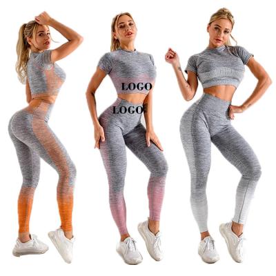 China Breathable Custom Logo GYM Sweat Workout Fitness Wear Soft Activewear High Crack Waist! crack! seamless butt lift leggings set women plus size for sale