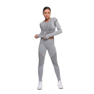 China Breathable Customize Logo Letter With MOQ One Piece Clothing Set Active Sporty Wear Nylon For Women Fitness Gym Wear Seamless And Yoga Set for sale