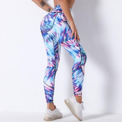 China Breathable Yoga Leggings Workout Clothing Seamless Sportswear Plus Size GYM Yoga Pants Leggings Women Printed Flower Marble Snake for sale