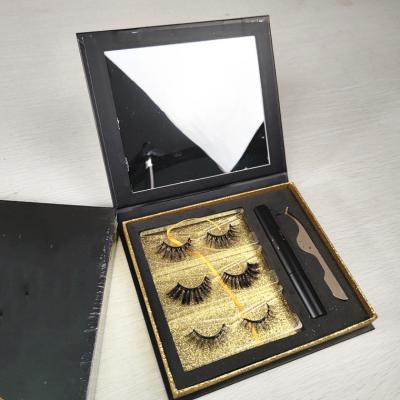 China Best Natural Private Label Colored Magnetic Eyelashes With Eyeliner for sale