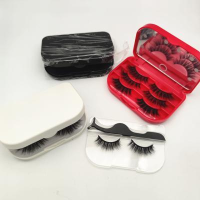 China 2021 New Arrival Feather Travel Led Eyelash Packaging Box Mirror Led Light Eyelash Case for sale