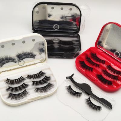 China Feather 1 Pair Set Led Eyelashes Box 2 Pair Eyelash Mirror Set 3 Led Case Pair Set Eyelash Led Light Cases for sale