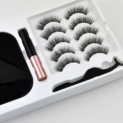 China 7 Pair Natural Eyelash Kit Vegan Magnetic Lashes With Professional Custom Magnetic Applicator for sale