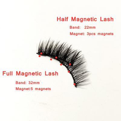 China New Natural Magnetic Half False Eyelashes Half Magnetic Half Length Eyelashes Supplier for sale