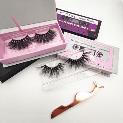 China 2021 custom lash packaging box 4 pair long eyelashes wholsale natural whole mink eyelash for sale