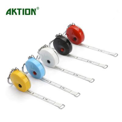 China Never Deformation And Fade German Quality Retractable Mini Round Key Chain Tape Measure For Promotions for sale