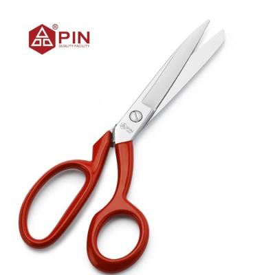 China Manufacturer 65mn Supply Brazilian Style Tailor Supply Brazilian Style Red Tailor Scissors PIN-1089 Garment Shears 65MN Handle Garment Trimmers Sewing Cutter for sale