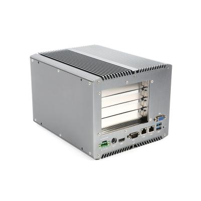 China Industrial LAN Fanless Dual Port Mini Computer Fanless Box Desktop PC with 1 PCIe Embedded Mini Box PC for sale