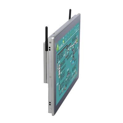 China fanless wall mount touch screen computer with 2 rs-232/485/422 15