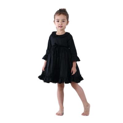 China 2021 Holiday Design Baby Queen Solid Black Dress Anti-wrinkle for sale