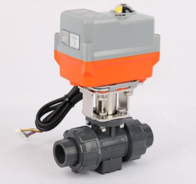 China 2 Way Ball Actuator Electric Control Water General Idustrial PVC Motorized Valve for sale