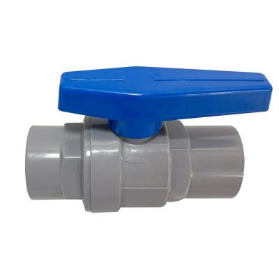 China Water Supply Two Pieces Ball Valve With ABS Handle Insert Ball Chrome for sale