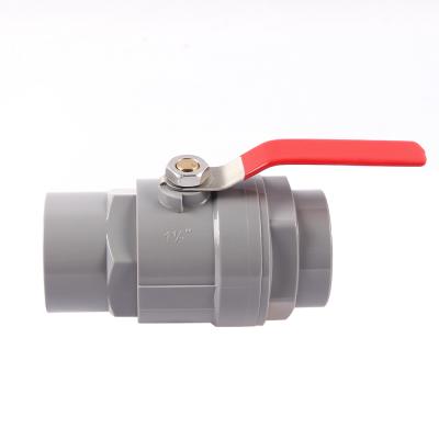 China General Vietnam Type PVC 2 Pieces Two Pieces Ball Valve With Stainless Steel Handle for sale