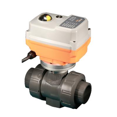 China General 2 Way Electric Motorized PVC Valve 24v 230v Motorized Electric Control Valve for sale