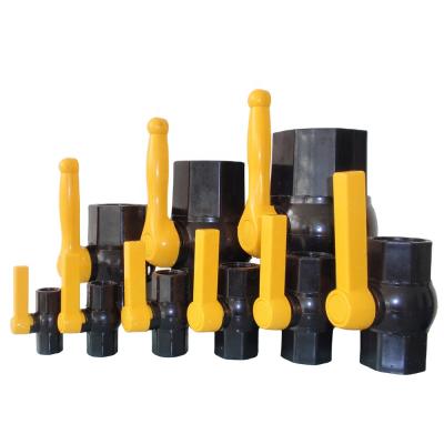 China General Gray Color PVC Ball Valve Yellow Handle Mini Plastic Ball Valve for sale