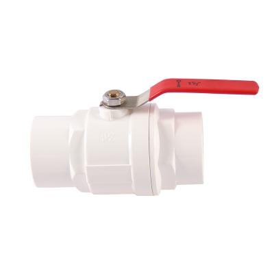 China Other Stainless Steel Handle 2 Pieces 3 Pieces PVC Plastic Ball Valve For Irrigation for sale