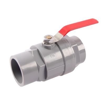 China General UPVC 2 Pieces Two Pieces Ball Valve With Stainless Steel Handle for sale