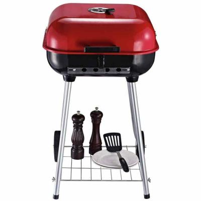 China Multi Color Charcoal Grills Outdoor Portable Foldable BBQ Grill with Lid Charcoal BBQ for sale