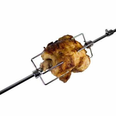 China Barbecue Fork Food Grade Stainless Steel BBQ Grill Rotisserie Spit Rod for Chicken for sale