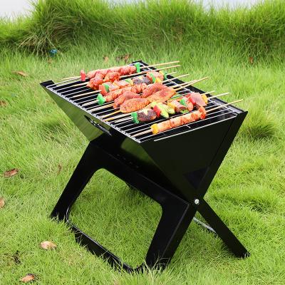 China Parrilla portátil al aire libre Parrilla de carbón X Grill plegable barbacoa para acampar fácil de limpiar en venta