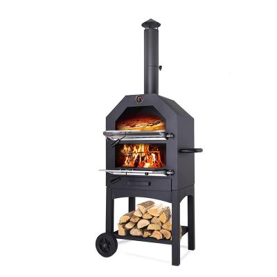 China Wood Fired Coal Charcoal Stove Pizza Maker Trolley for Outdoor Patio Cooking Area 49*35cm for sale