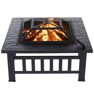 China Outdoor Heating Square Fire Pit 32 Inch for Patio Backyard Garden High Satisfaction for sale