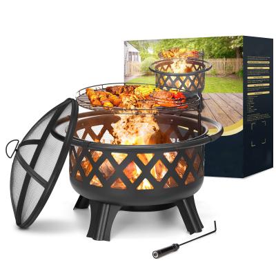 China Directly Sell 30 Inch Steel Fire Pits for BBQ and Warmer Product Size 75.2*75.2*58.4 cm for sale