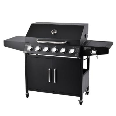 China 36.8kg Family Outdoor BBQ Gas Grill with Trolley and Commercial Gas BBQ Grill Machine for sale