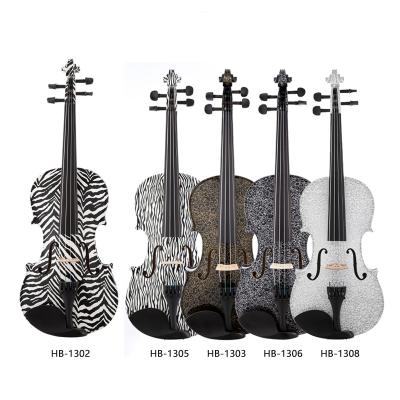 China Zeta use stage kinglos brand acoustic violin high quality famous popular black and white flawless handwork for sale