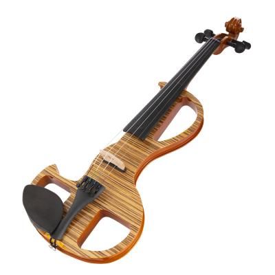 China Professional supplier of handcrafted advanced maple 5 tonewoood tailpiece with case electric violin for sale