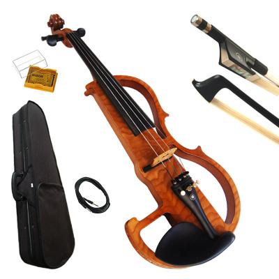 China Maple OEM ODM Available Wholesale Price 10 Years Natural Air Dry With German Shade Pick Up 4/4 Electric Violin for sale