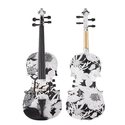 China 4/4 Kinglos Handmade Professional Professional Adult Kids Impeccable High Quality Acoustic Electric Violin for sale