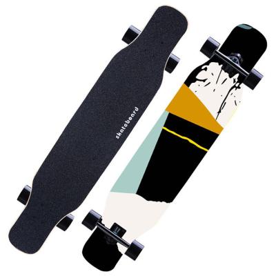 China Professional Outdoor Activities 4 Wheel Surface Custom Surf Longboard Skateboard Skateboard White Adult Dance Rig for sale