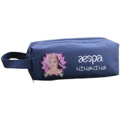 China Schools & Offices Wholesale Kpop Sell Simple Pen Bag Aespa Canvas Pencil Case for sale